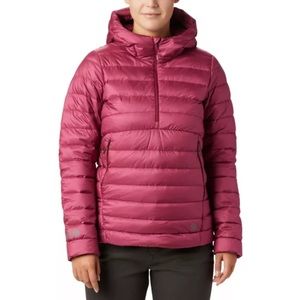 Like New Mountain Hardwear Rhea Ridge/2 Pullover Hooded Down Pink Coat Sz Large